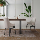 Manhattan Comfort Kara Modern Wood Upholstered Dining Chair in Light Gray - Set of 2 - 2-DC057AR-LG