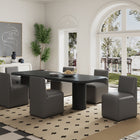 Manhattan Comfort Anna Square Modern Vegan Leather Dining Chair in Graphite - Set of 2
