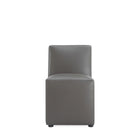 Manhattan Comfort Anna Square Modern Vegan Leather Dining Chair in Graphite - Set of 2