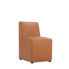 Manhattan Comfort Anna Square Modern Vegan Leather Dining Chair in Saddle Brown - Set of 2