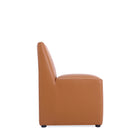 Manhattan Comfort Anna Square Modern Vegan Leather Dining Chair in Saddle Brown - Set of 2