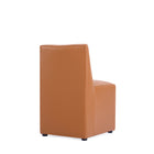 Manhattan Comfort Anna Square Modern Vegan Leather Dining Chair in Saddle Brown - Set of 2