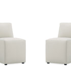 Manhattan Comfort Anna Square Modern Vegan Leather Dining Chair in Stone Gray - Set of 2