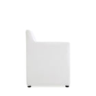 Manhattan Comfort Anna Square Modern Vegan Leather Armchair in White - Set of 2