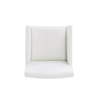 Manhattan Comfort Anna Square Modern Vegan Leather Armchair in White - Set of 2