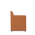 Manhattan Comfort Anna Square Modern Vegan Leather Armchair in Saddle Brown - Set of 2