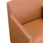 Manhattan Comfort Anna Square Modern Vegan Leather Armchair in Saddle Brown - Set of 2