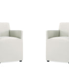 Manhattan Comfort Anna Square Modern Vegan Leather Armchair in Stone Gray - Set of 2