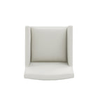Manhattan Comfort Anna Square Modern Vegan Leather Armchair in Stone Gray - Set of 2