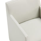 Manhattan Comfort Anna Square Modern Vegan Leather Armchair in Stone Gray - Set of 2