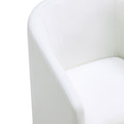 Manhattan Comfort Anna Round Modern Vegan Leather Armchair in White - Set of 2