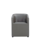 Manhattan Comfort Anna Round Modern Vegan Leather Armchair in Graphite - Set of 2