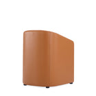 Manhattan Comfort Anna Round Modern Vegan Leather Armchair in Saddle Brown - Set of 2