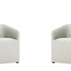 Manhattan Comfort Anna Round Modern Vegan Leather Armchair in Stone Gray - Set of 2