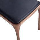 Manhattan Comfort Moderno Modern Vegan Leather Wood Dining Chair in Black - Set of 4