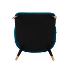 Manhattan Comfort Eda Modern Wood Upholstered Dining Chair in Midnight Blue - Set of 2