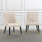 Manhattan Comfort Eda Modern Wood Upholstered Dining Chair in Cream - Set of 2