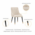 Manhattan Comfort Eda Modern Wood Upholstered Dining Chair in Cream - Set of 2