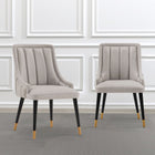 Manhattan Comfort Eda Modern Wood Upholstered Dining Chair in Light Gray - Set of 2