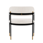 Manhattan Comfort Lia Modern Chenille Metal Armchair in Cream - Set of 2