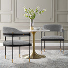 Manhattan Comfort Lia Modern Chenille Metal Armchair in Gray - Set of 2