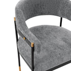 Manhattan Comfort Lia Modern Chenille Metal Armchair in Gray - Set of 2