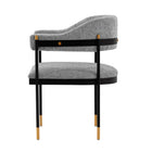 Manhattan Comfort Lia Modern Chenille Metal Armchair in Gray - Set of 2