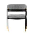 Manhattan Comfort Lia Modern Chenille Metal Armchair in Gray - Set of 2