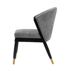 Manhattan Comfort Ola Modern Chenille Wood Dining Chair in Gray - Set of 2