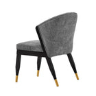 Manhattan Comfort Ola Modern Chenille Wood Dining Chair in Gray - Set of 2