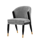 Manhattan Comfort Ola Modern Chenille Wood Dining Chair in Gray - Set of 2