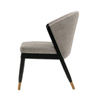 Manhattan Comfort Ola Modern Chenille Wood Dining Chair in Stone - Set of 2