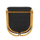 Manhattan Comfort Raya Modern Vegan Leather Wood Dining Chair in Black - Set of 2