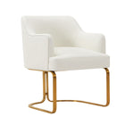 Manhattan Comfort Raya Modern Vegan Leather Wood Dining Chair in Ivory - Set of 2
