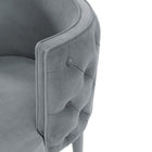 Manhattan Comfort Maya Modern Velvet Dining Chair in Gray - Set of 2