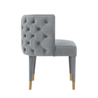 Manhattan Comfort Maya Modern Velvet Dining Chair in Gray - Set of 2