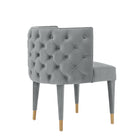 Manhattan Comfort Maya Modern Velvet Dining Chair in Gray - Set of 2