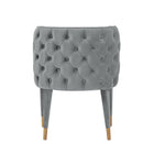 Manhattan Comfort Maya Modern Velvet Dining Chair in Gray - Set of 2