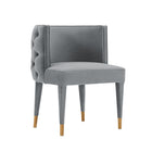 Manhattan Comfort Maya Modern Velvet Dining Chair in Gray - Set of 2