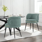 Manhattan Comfort Kaya Modern Velvet Wood Dining Chair in Mint Green - Set of 2