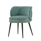 Manhattan Comfort Kaya Modern Velvet Wood Dining Chair in Mint Green - Set of 2