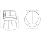 Manhattan Comfort Kaya Modern Velvet Wood Dining Chair in Nude - Set of 2