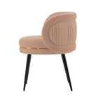Manhattan Comfort Kaya Modern Velvet Wood Dining Chair in Nude - Set of 2
