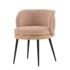 Manhattan Comfort Kaya Modern Velvet Wood Dining Chair in Nude - Set of 2