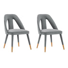 Manhattan Comfort Neda Modern Velvet Upholstered Dining Chair in Gray - Set of 2