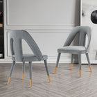 Manhattan Comfort Neda Modern Velvet Upholstered Dining Chair in Gray - Set of 2