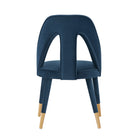 Manhattan Comfort Neda Modern Velvet Upholstered Dining Chair in Midnight Blue - Set of 2
