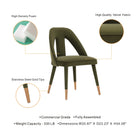 Manhattan Comfort Neda Modern Velvet Upholstered Dining Chair in Olive Green - Set of 2