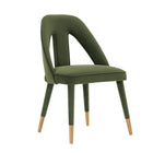 Manhattan Comfort Neda Modern Velvet Upholstered Dining Chair in Olive Green - Set of 2