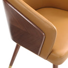 Manhattan Comfort Reeva Modern Vegan Leather Wood Dining Chair in Camel - Set of 2